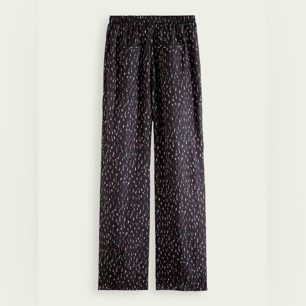 Scotch & Soda “Gia” Wide-Leg Trousers Abstract Print Black Pink Size S/32 LNC